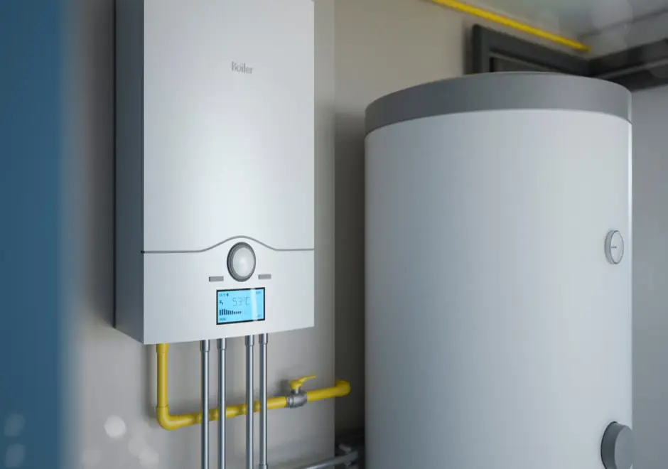Licensed plumber installing energy-efficient boiler system in Park City, Utah home